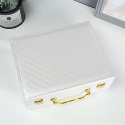 Шкатулка для украшений «Стёганная», кожзам, белоснежная 8.5×23.5×19 см