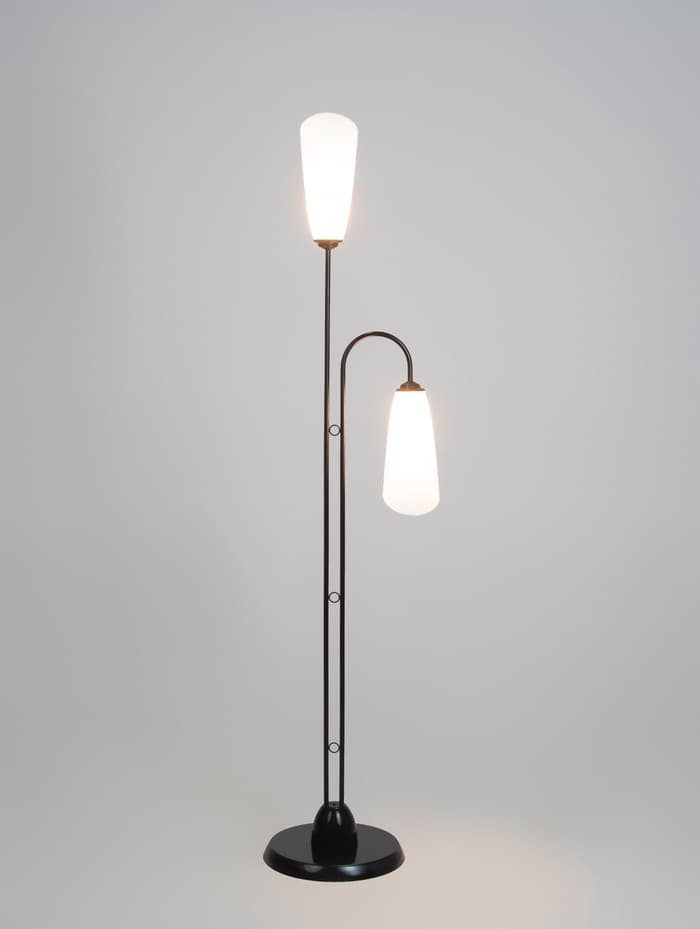 Торшер напольный BayerLux «Симпл», 2×15 Вт, E27, черный, 37×28×154 см