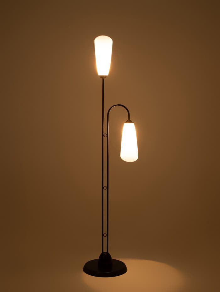 Торшер напольный BayerLux «Симпл», 2×15 Вт, E27, черный, 37×28×154 см
