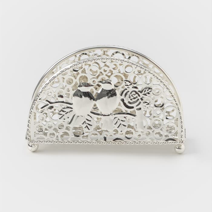 Салфетница декоративная «Птицы», 14×4.5×8.5 см, серебристая