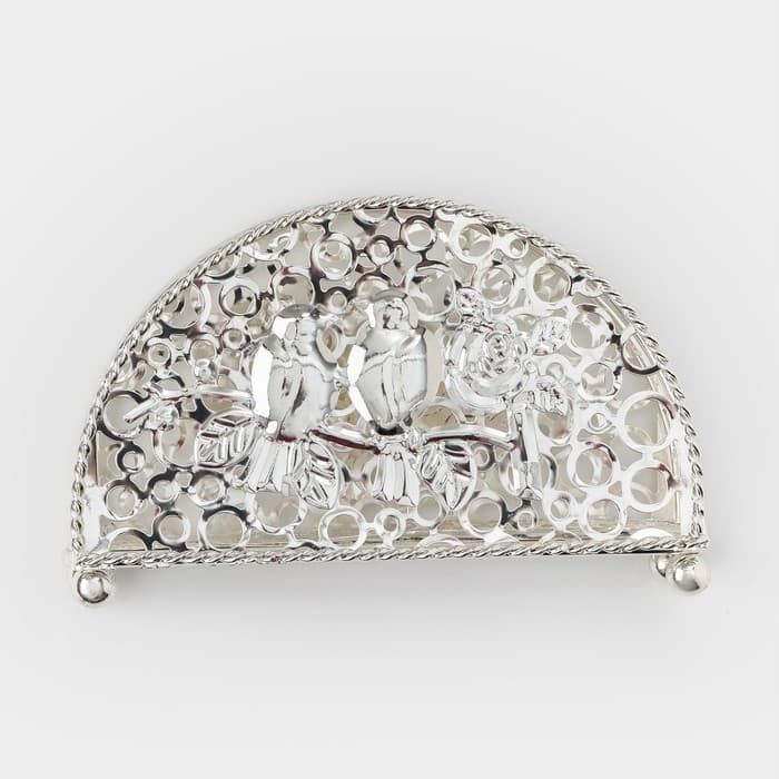 Салфетница декоративная «Птицы», 14×4.5×8.5 см, серебристая