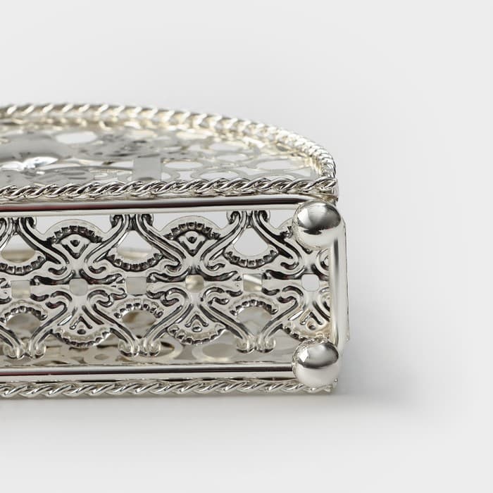 Салфетница декоративная «Птицы», 14×4.5×8.5 см, серебристая