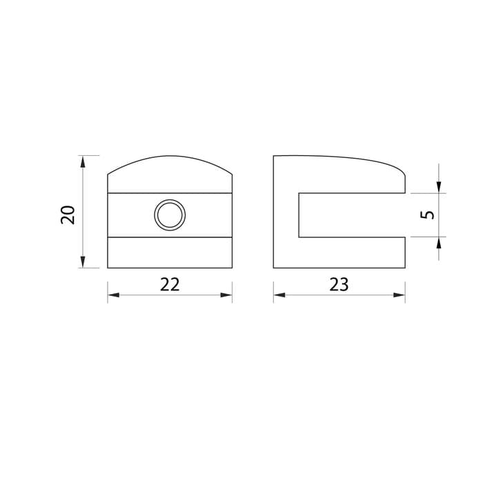 Полкодержатель P110CP, 22×23×20 мм, 4 шт. в наборе, цвет хром