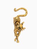 Брошь «Кошка грациозная», зелёная в чернёном золоте