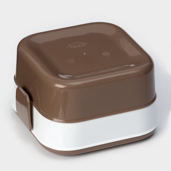 Ланч - бокс в школу IDEA «Совы», 2 отделения, 800 мл, 12.5×13×8.5 см, пластик, коричневый