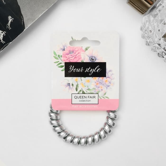 Резинка для волос QF «Пружинка», матовый перелив, d=5.5 см