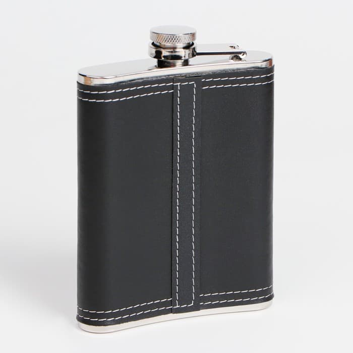 Подарочный набор «Фляжка и шахматы» 7 в 1, металл и искусственная кожа