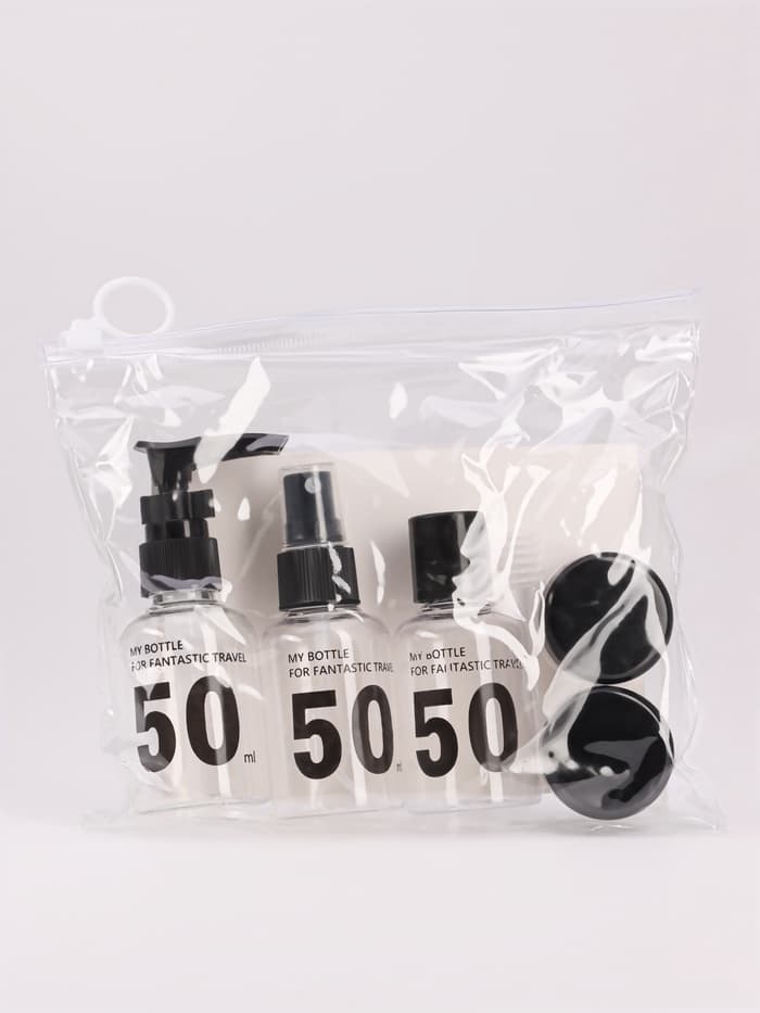 Набор для хранения, в чехле, 7 предметов, прозрачный, чёрный