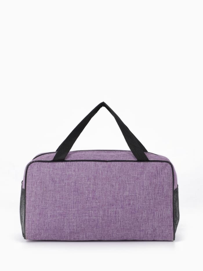 Косметичка-сумка на молнии, большая, с ручками, сеткой, фиолетовая