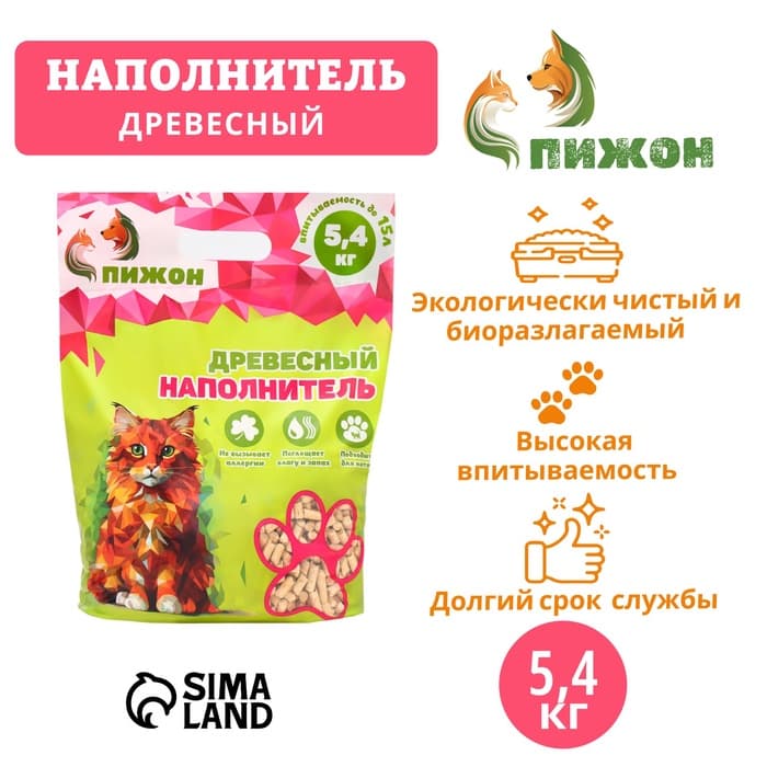 Наполнитель древесный «Пижон» 15 л