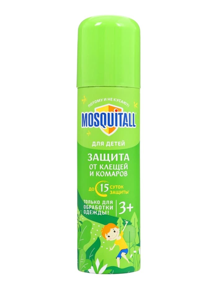 Аэрозоль Репеллент Mosquitall, от клещей и комаров, для детей, 150 мл