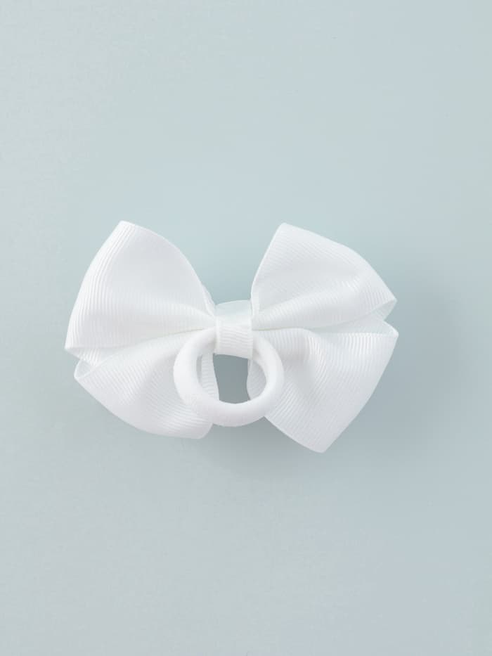 Бант для волос на резинке «Школьница», кружева, 9 см, белый