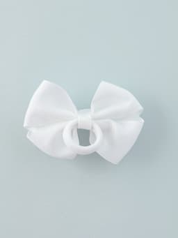 Бант для волос на резинке «Школьница», кружева, 9 см, белый