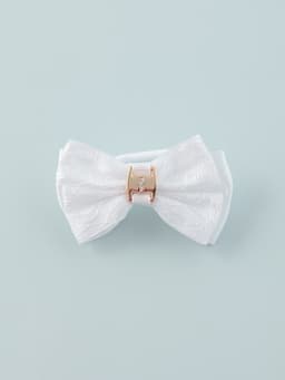 Бант для волос на резинке «Школьница», кружева, 7 см, белый