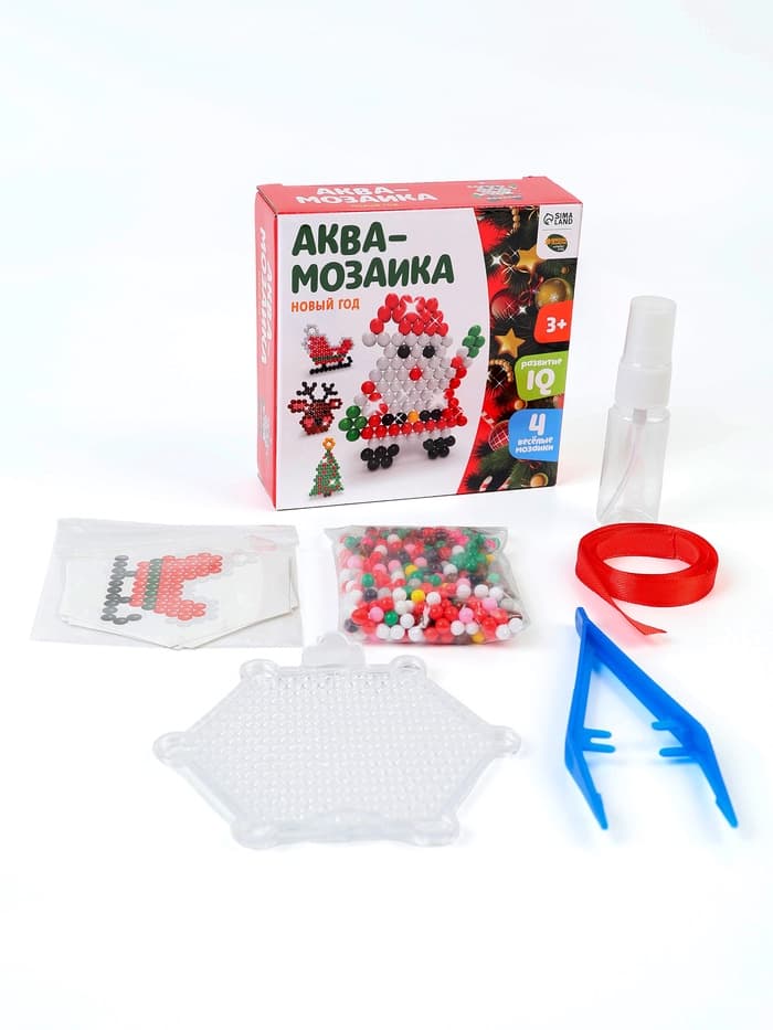 Аквамозаика «С Новым годом», 4 фигурки