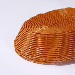 Корзинка для подачи Доляна «Капучино», 27×22×6.5 см, плетёная, пластик, коричневая
