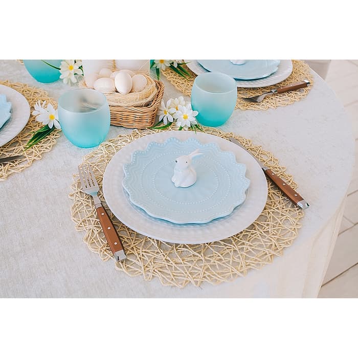 Салфетка сервировочная на стол Доляна «Одуванчик», d=38 см, бежевая