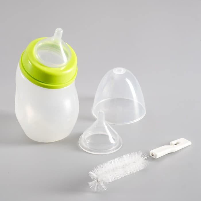 Набор для вскармливания животных DIIL, бутылочка 180 мл, 2 соски и ёршик, цвет МИКС