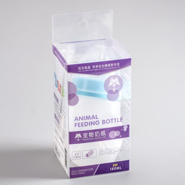 Набор для вскармливания животных DIIL, бутылочка 180 мл, 2 соски и ёршик, цвет МИКС