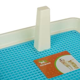 Туалет для собак, 46.5×35.5×5.5 см, со съёмным бортом, решёткой и столбиком, пластик, голубой