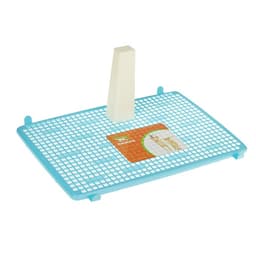 Туалет для собак, 46.5×35.5×5.5 см, со съёмным бортом, решёткой и столбиком, пластик, голубой