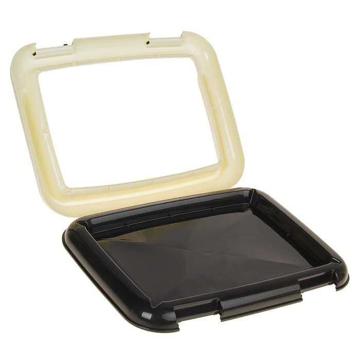 Туалет для собак 46.5×35.5×5.5 см, со съёмным бортом, решёткой и столбиком, пластик, чёрный