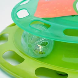 Игровой комплекс для кошек «Пижон», с отсеками для лакомств/кошачьей мяты и шариком, зелёный