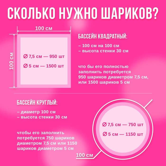 Шарики для сухого бассейна с рисунком, диаметр шара 7.5 см, набор 30 штук, цвет розовый, белый, серый