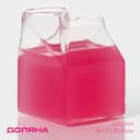 Молочник Доляна «Пакет», 400 мл, 9×7×10.3 см, стекло, прозрачный