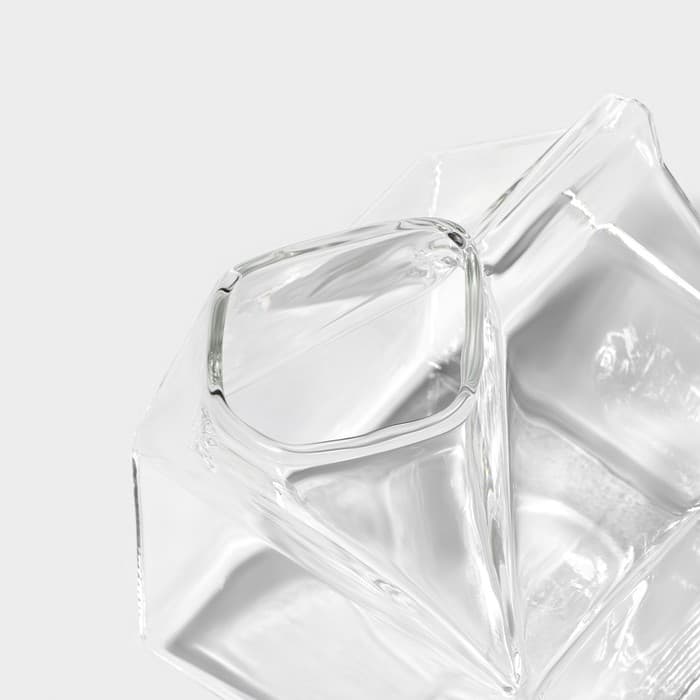 Молочник Доляна «Пакет», 400 мл, 9×7×10.3 см, стекло, прозрачный