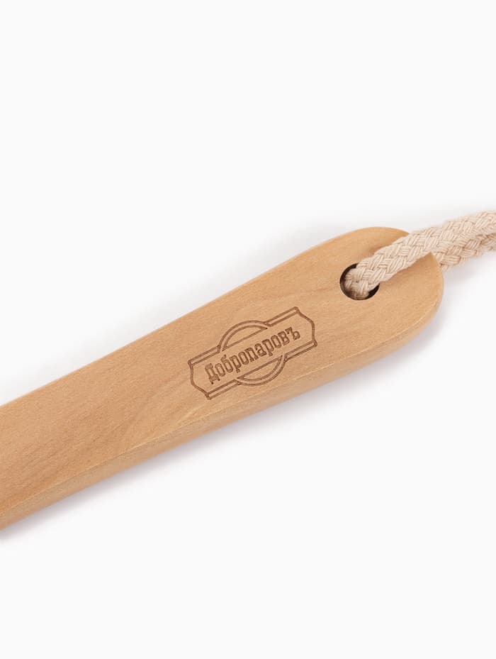 Щётка массажная для тела, из натуральной щетины, с ручкой, гладкая