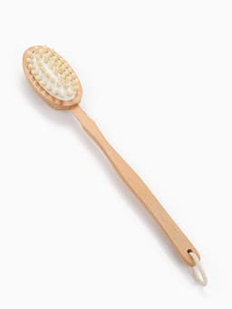 Щётка массажная для тела, из натуральной щетины, двусторонняя, с ручкой, гладкая