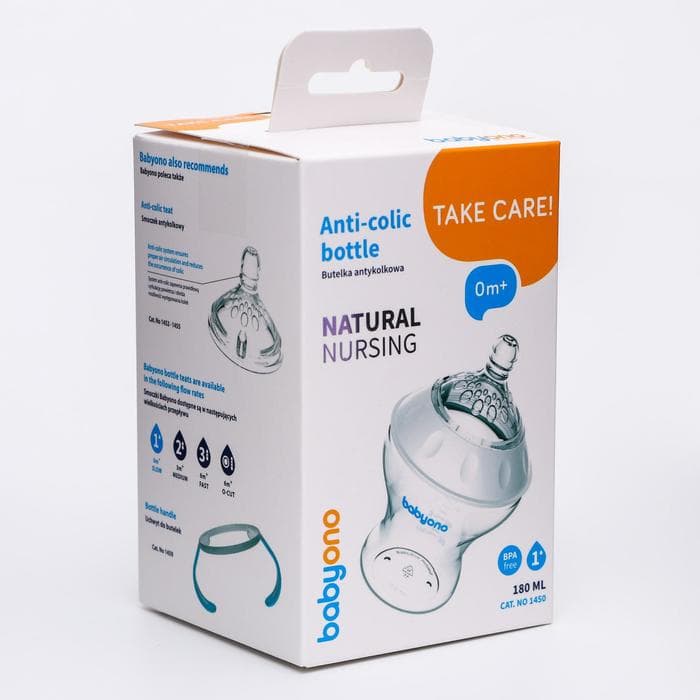 Бутылочка для кормления антиколиковая, от 0 мес., 180 мл, белая
