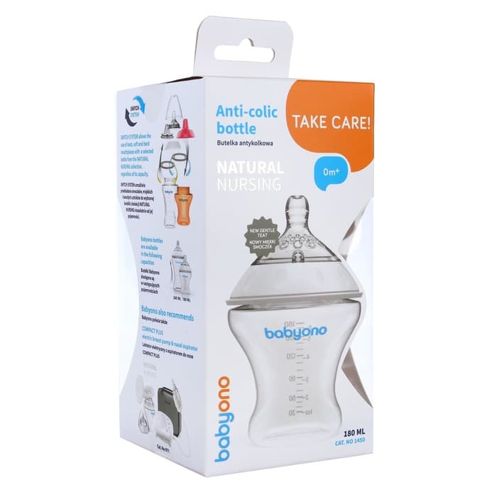 Бутылочка для кормления антиколиковая, от 0 мес., 180 мл, белая