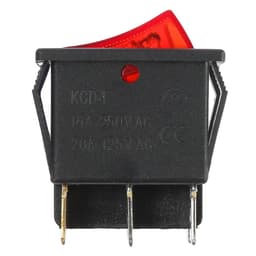 Выключатель 2 клавишный, с подсветкой, красный, 16А, 250 В