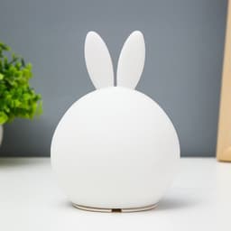Фигурка световая RISALUX «Антистресс зайчонок», мякиш, ночник, силикон, 4×LED, USB, 16×11×10.5 см