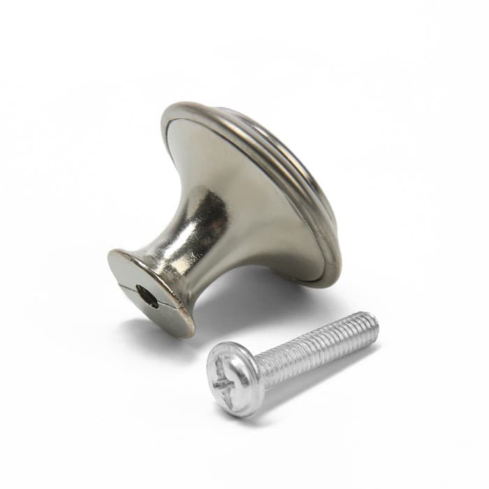 Ручка кнопка ТУНДРА, d=28 мм, цвет матовый никель