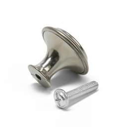 Ручка кнопка ТУНДРА, d=28 мм, цвет матовый никель