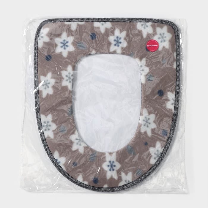 Чехол на сиденье для унитаза на липучках «Цветы», 35×45 см, МИКС