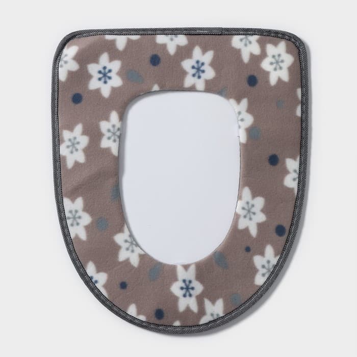 Чехол на сиденье для унитаза на липучках «Цветы», 35×45 см, МИКС