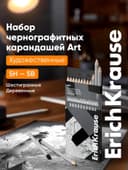 Карандаши чернографитные ErichKrause, 12 штук, разной твёрдости, шестигранные, деревянные, серебристый корпус