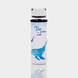 Бутылка для воды «Кит», 500 мл, h=23.5 см, с ручкой, в чехле, стекло, рисунок МИКС