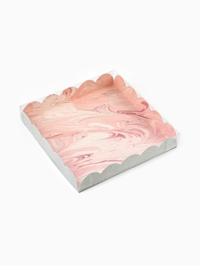 Коробка для печенья, кондитерская упаковка с пластиковой крышкой, «Радуйся новому дню», 18×18×3 см