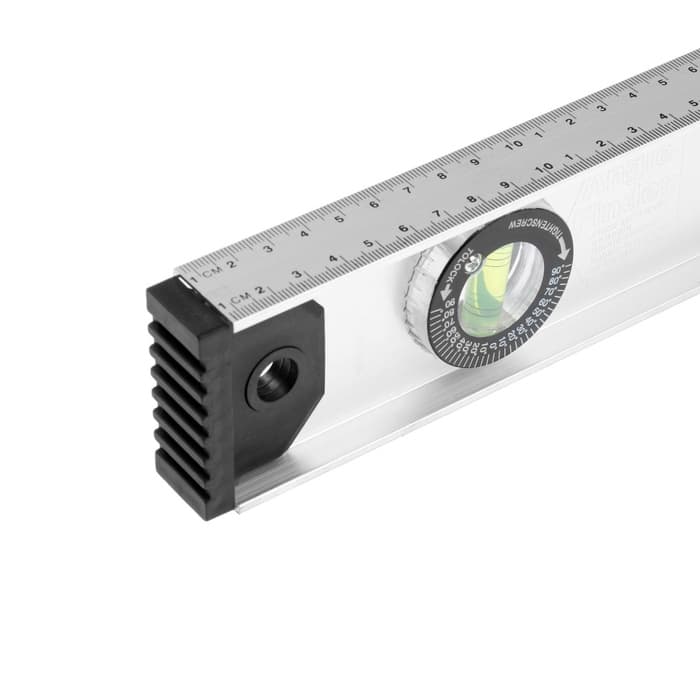 Уровень алюминиевый ТУНДРА «Рельс», 3 глазка (1 поворотный), 400 мм