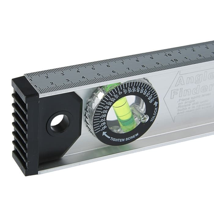 Уровень алюминиевый ТУНДРА «Рельс», 3 глазка (1 поворотный), 1500 мм