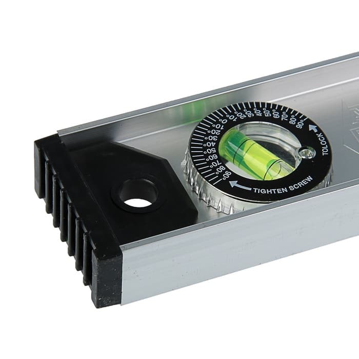 Уровень алюминиевый ТУНДРА «Рельс», 3 глазка (1 поворотный), 1500 мм