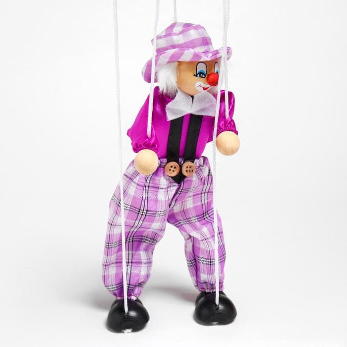 Дергунчик-марионетка на ниточках Лесная мастерская «Клоун в шляпе», МИКС