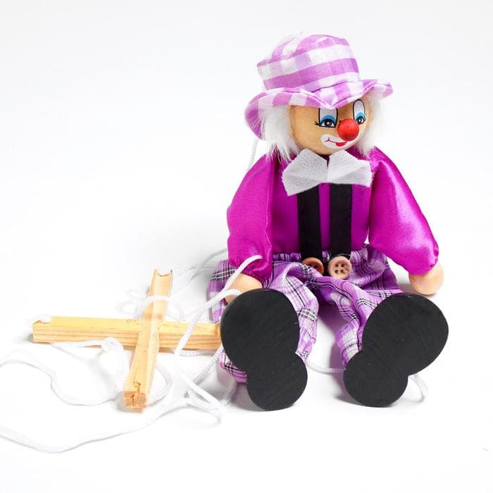 Дергунчик-марионетка на ниточках Лесная мастерская «Клоун в шляпе», МИКС