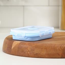 Контейнер складной с крышкой Доляна «Коста», 400 мл, 13×9.5×6 см, голубой