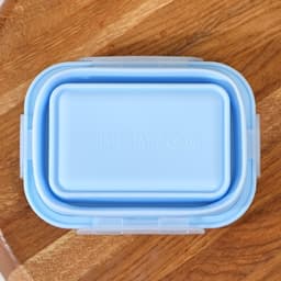 Контейнер складной с крышкой Доляна «Коста», 400 мл, 13×9.5×6 см, голубой